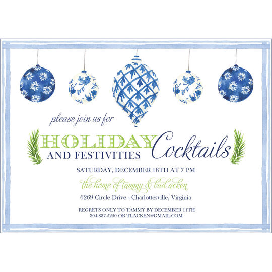 Blue Ornaments Invitations